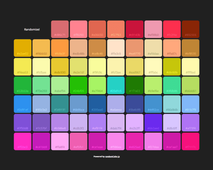 Screenshot of "Random Color Generator"